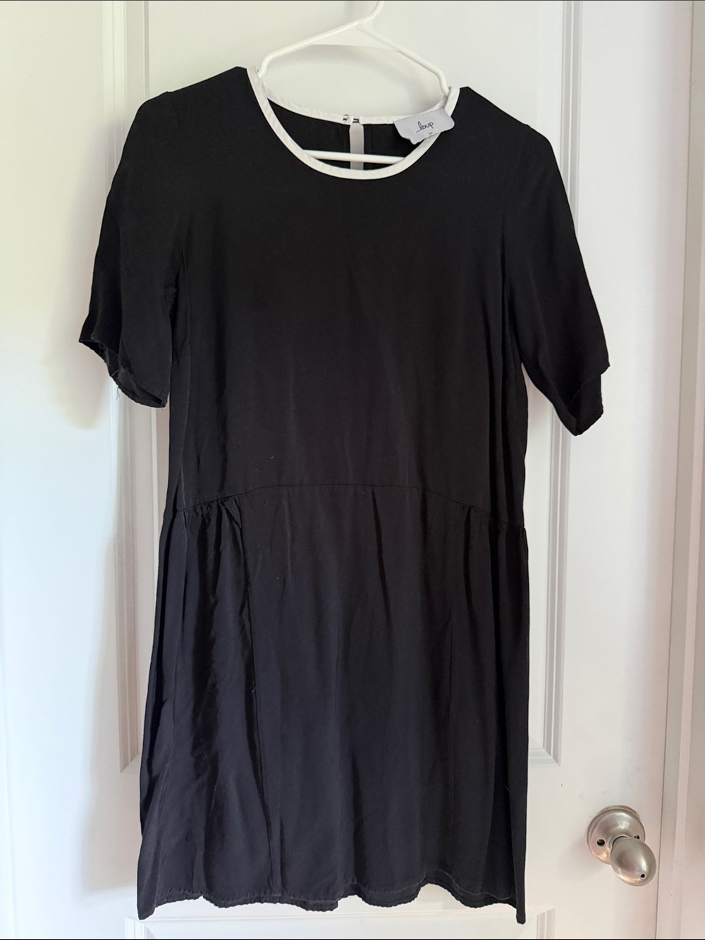 Loup Black Dress with White Trim
